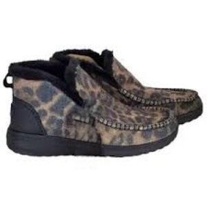 Hey Dude Women's Leopard Print Fur-Lined Denny Boot,Sz 8